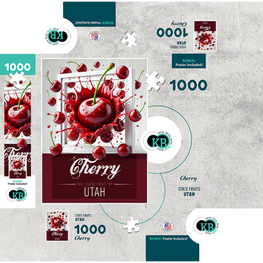 Colorful Fruits: Utah, Cherry -State Fruits Series 1000 Jigsaw Puzzle box 3D Modell