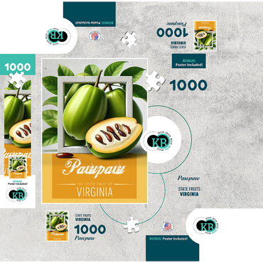 Colorful Fruits: Virginia, Pawpaw -State Fruits Series 1000 Jigsaw Puzzle box 3D Modell