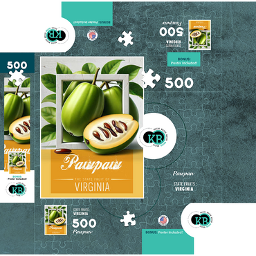 Colorful Fruits: Virginia, Pawpaw -State Fruits Series 500 Jigsaw Puzzle box 3D Modell