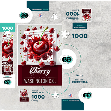 Colorful Fruits: Washington D.C., Cherry -State Fruits Series 1000 Jigsaw Puzzle box 3D Modell