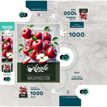 Colorful Fruits: Washington, Apple -State Fruits Series 1000 Jigsaw Puzzle box 3D Modell