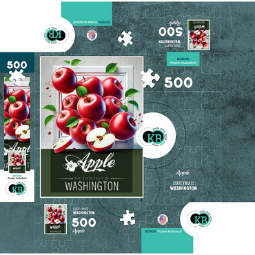 Colorful Fruits: Washington, Apple -State Fruits Series 500 Jigsaw Puzzle box 3D Modell
