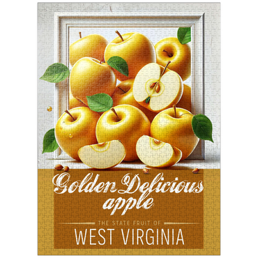 puzzleplate Colorful Fruits: West Virginia, Golden Delicious Apple -State Fruits Series 1000 Jigsaw Puzzle