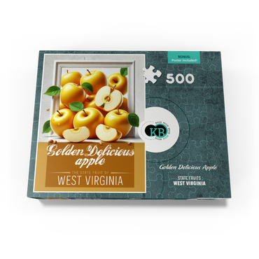 Colorful Fruits: West Virginia, Golden Delicious Apple -State Fruits Series 500 Jigsaw Puzzle box view3