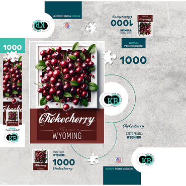 Colorful Fruits: Wyoming, Chokecherry -State Fruits Series 1000 Jigsaw Puzzle box 3D Modell