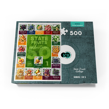 Collage: State Fruits Series, Part 1 of 3 500 Jigsaw Puzzle box view3