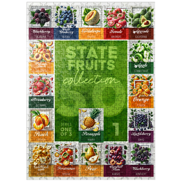 puzzleplate Collage: State Fruits Series, Part 1 of 3 500 Jigsaw Puzzle