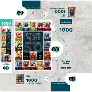 Collage: State Fruits Series, Part 2 of 3 1000 Jigsaw Puzzle box 3D Modell