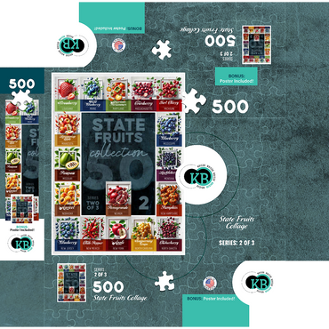 Collage: State Fruits Series, Part 2 of 3 500 Jigsaw Puzzle box 3D Modell