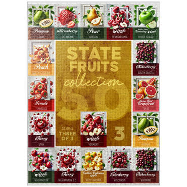puzzleplate Collage: State Fruits Series, Part 3 of 3 1000 Jigsaw Puzzle