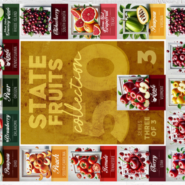 Collage: State Fruits Series, Part 3 of 3 1000 Jigsaw Puzzle 3D Modell