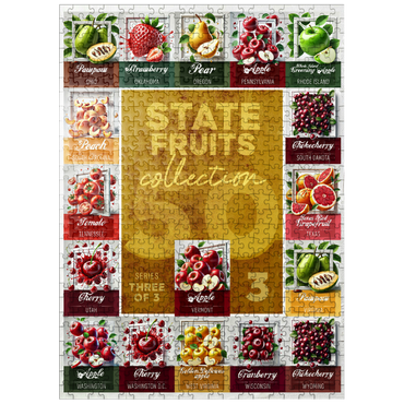 puzzleplate Collage: State Fruits Series, Part 3 of 3 500 Jigsaw Puzzle