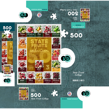 Collage: State Fruits Series, Part 3 of 3 500 Jigsaw Puzzle box 3D Modell