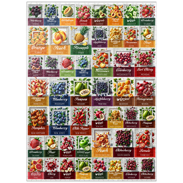 puzzleplate Collage Poster: State Fruits Series, vol. 1 1000 Jigsaw Puzzle