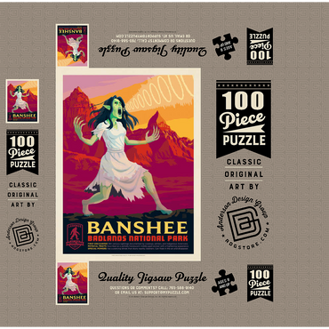 Legends Of The National Parks: Badland's Banshee 100 Jigsaw Puzzle box 3D Modell