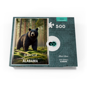 Alabama, Black Bear: State Animals Series 500 Jigsaw Puzzle box view3