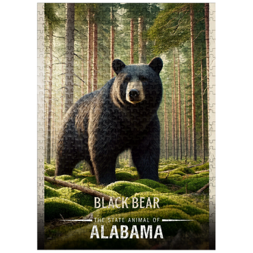 puzzleplate Alabama, Black Bear: State Animals Series 500 Jigsaw Puzzle