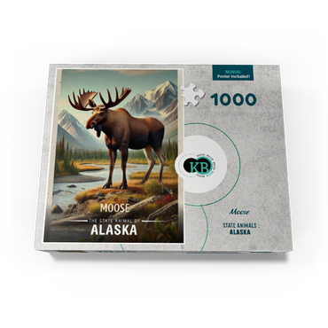 Alaska, Moose: State Animals Series 1000 Jigsaw Puzzle box view3