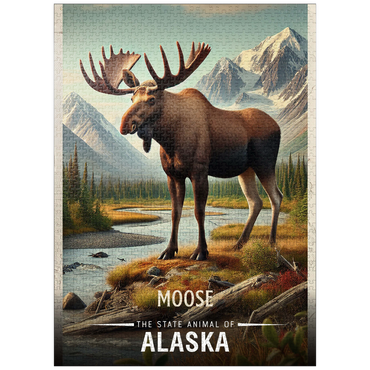 puzzleplate Alaska, Moose: State Animals Series 1000 Jigsaw Puzzle