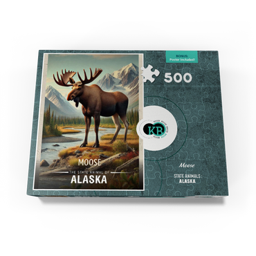 Alaska, Moose: State Animals Series 500 Jigsaw Puzzle box view3