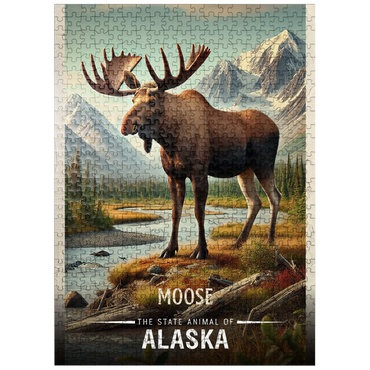puzzleplate Alaska, Moose: State Animals Series 500 Jigsaw Puzzle