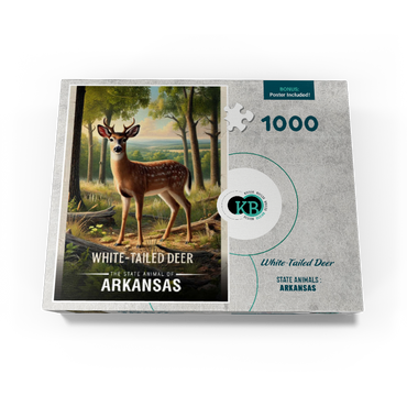 Arkansas, White-Tailed Deer: State Animals Series 1000 Jigsaw Puzzle box view3