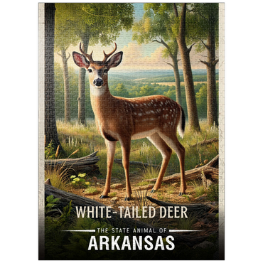 puzzleplate Arkansas, White-Tailed Deer: State Animals Series 1000 Jigsaw Puzzle