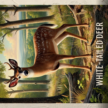 Arkansas, White-Tailed Deer: State Animals Series 1000 Jigsaw Puzzle 3D Modell