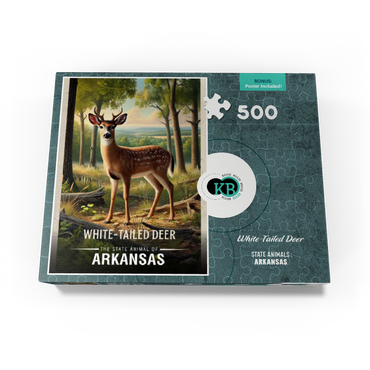 Arkansas, White-Tailed Deer: State Animals Series 500 Jigsaw Puzzle box view3