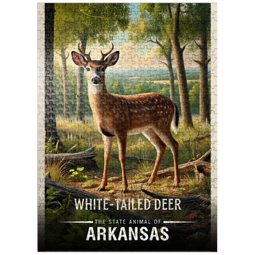 puzzleplate Arkansas, White-Tailed Deer: State Animals Series 500 Jigsaw Puzzle