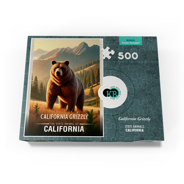 California, California Grizzly: State Animals Series 500 Jigsaw Puzzle box view3