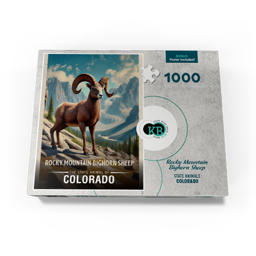 Colorado, Rocky Mountain Bighorn Sheep: State Animals Series 1000 Jigsaw Puzzle box view3