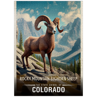 puzzleplate Colorado, Rocky Mountain Bighorn Sheep: State Animals Series 1000 Jigsaw Puzzle
