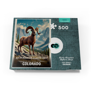 Colorado, Rocky Mountain Bighorn Sheep: State Animals Series 500 Jigsaw Puzzle box view3