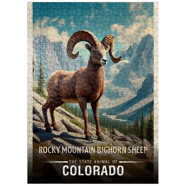 puzzleplate Colorado, Rocky Mountain Bighorn Sheep: State Animals Series 500 Jigsaw Puzzle