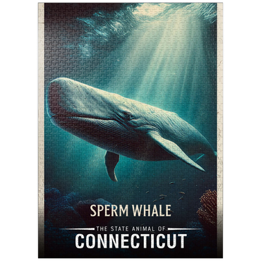 puzzleplate Connecticut, Sperm Whale: State Animals Series 1000 Jigsaw Puzzle