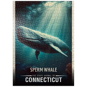puzzleplate Connecticut, Sperm Whale: State Animals Series 500 Jigsaw Puzzle