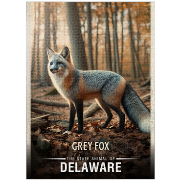 puzzleplate Delaware, Grey Fox: State Animals Series 1000 Jigsaw Puzzle