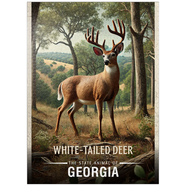 puzzleplate Georgia, White-Tailed Deer: State Animals Series 1000 Jigsaw Puzzle