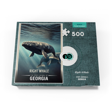 Georgia, Right Whale: State Animals Series 500 Jigsaw Puzzle box view3