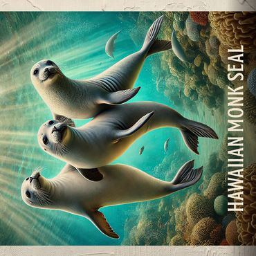Hawaii, Hawaiian Monk Seal: State Animals Series 500 Jigsaw Puzzle 3D Modell