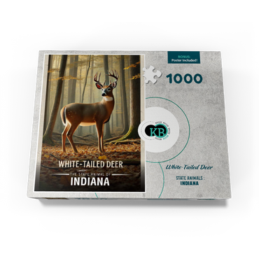 Indiana, White-Tailed Deer: State Animals Series 1000 Jigsaw Puzzle box view3