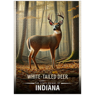 puzzleplate Indiana, White-Tailed Deer: State Animals Series 1000 Jigsaw Puzzle