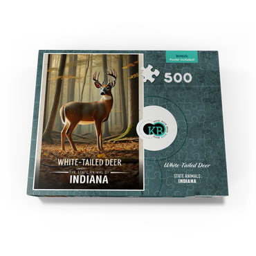Indiana, White-Tailed Deer: State Animals Series 500 Jigsaw Puzzle box view3