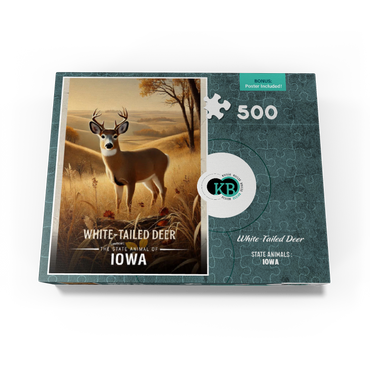Iowa, White-Tailed Deer: State Animals Series 500 Jigsaw Puzzle box view3