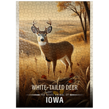puzzleplate Iowa, White-Tailed Deer: State Animals Series 500 Jigsaw Puzzle