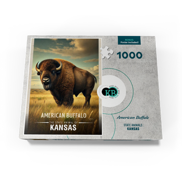Kansas, American Buffalo: State Animals Series 1000 Jigsaw Puzzle box view3