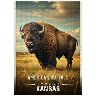 puzzleplate Kansas, American Buffalo: State Animals Series 1000 Jigsaw Puzzle