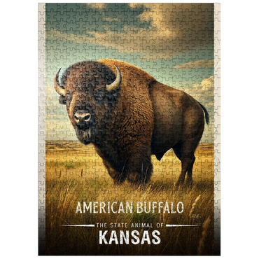 puzzleplate Kansas, American Buffalo: State Animals Series 500 Jigsaw Puzzle