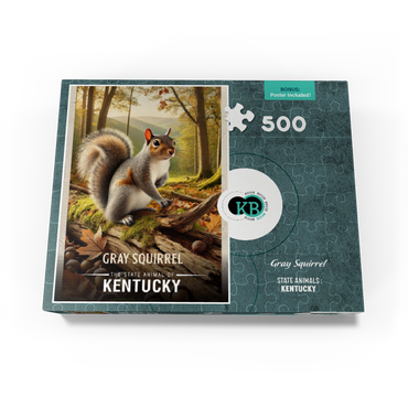 Kentucky, Gray Squirrel: State Animals Series 500 Jigsaw Puzzle box view3